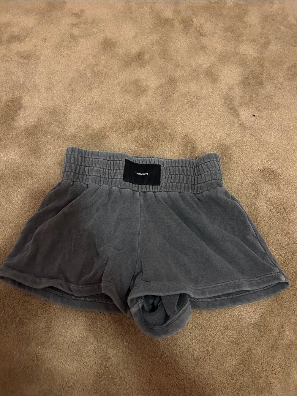 TALENTLESS Grey Velour Athletic Lounge Shorts